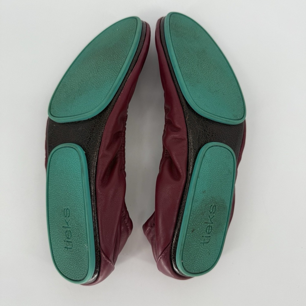 TIEKS GARVELLI BALLET FLAT, ROUND TOE, LEATHER BURGUNDY CLASSIC SIZE 11 - Picture 7 of 8